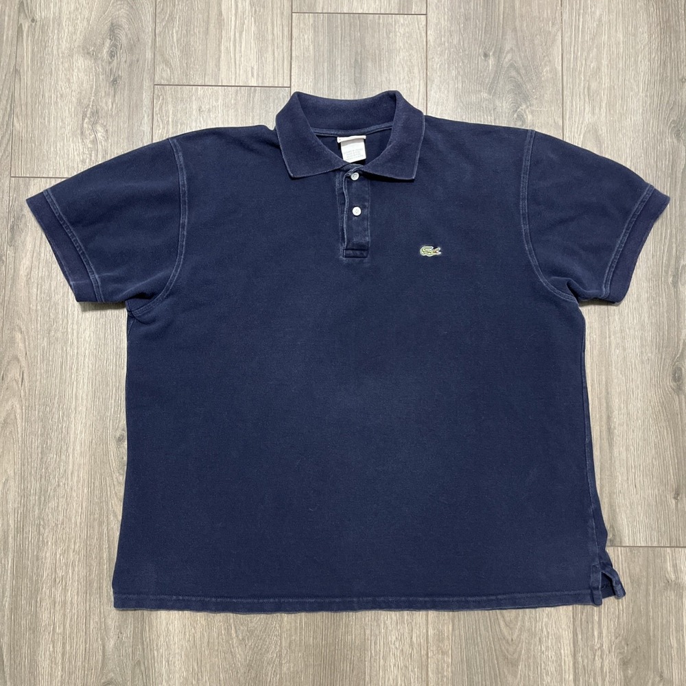 Lacoste Short Sleeve Polo Shirt Mens 8 Blue Cotton